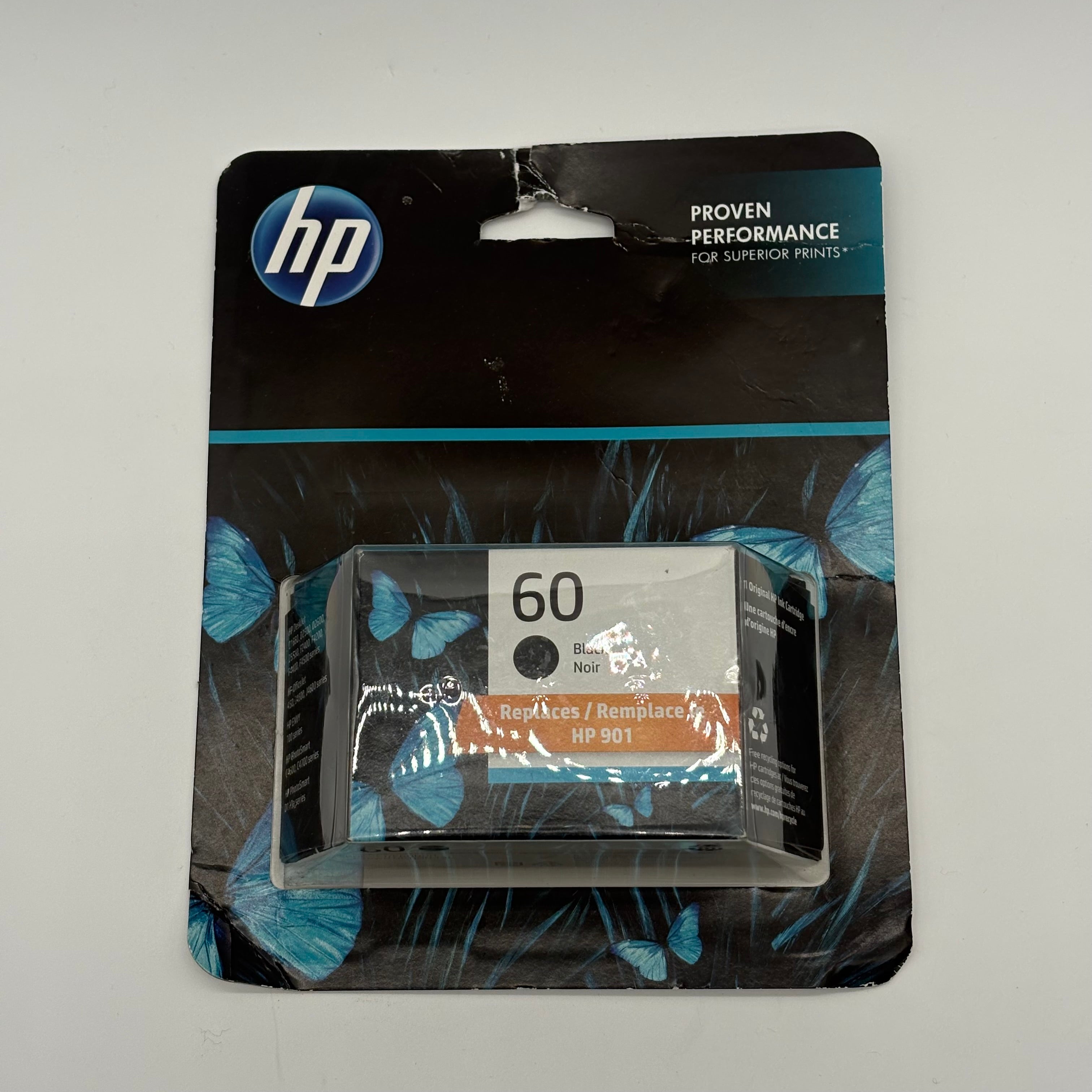 HP 60 Black Noir Ink Cartridge Black New In Box