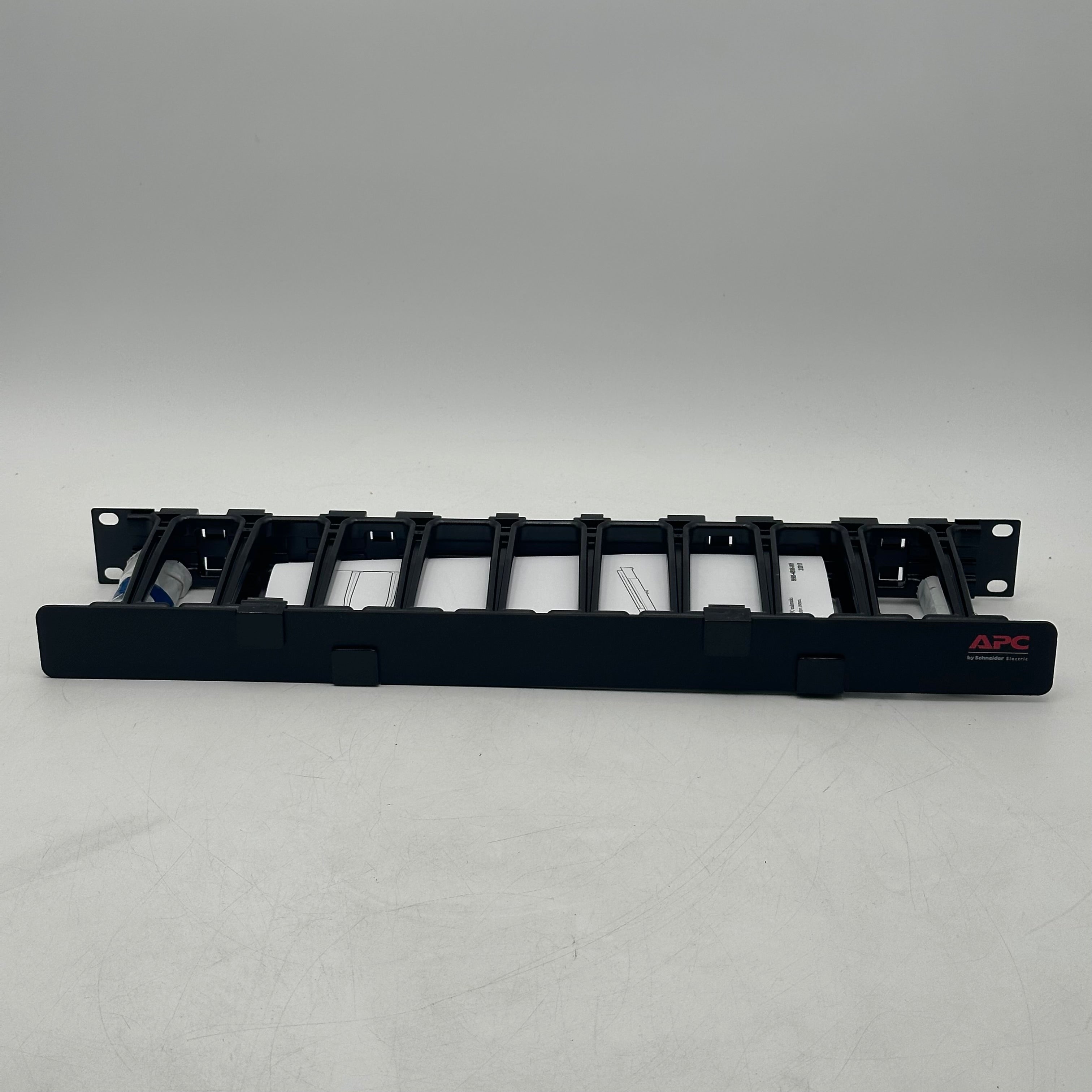 APC AR8602A Horizontal Cable Manager 1U x 4" Fingers Single Side w/Cover