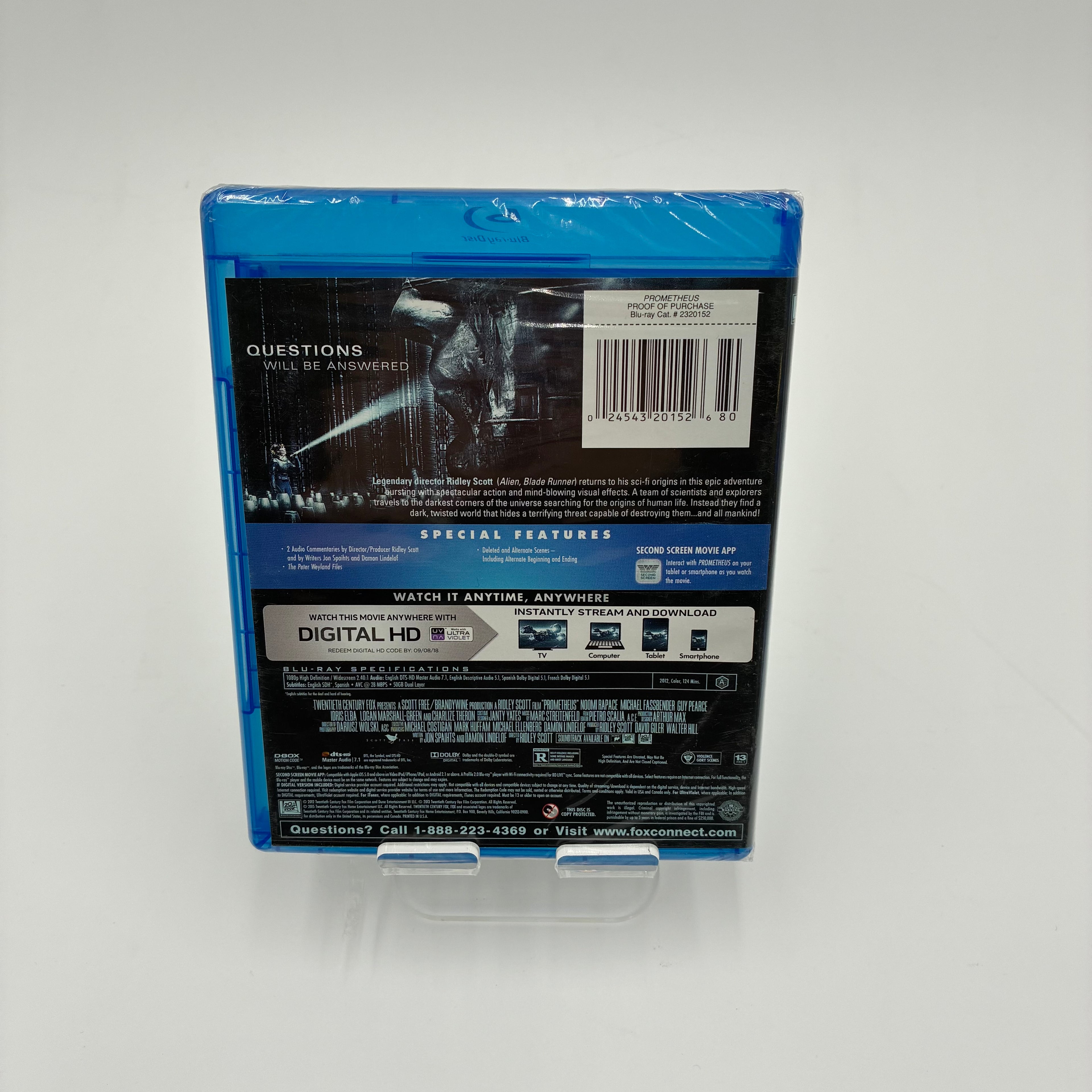 Blu-ray Disc Prometheus New In Box Multi-Colored Sealed