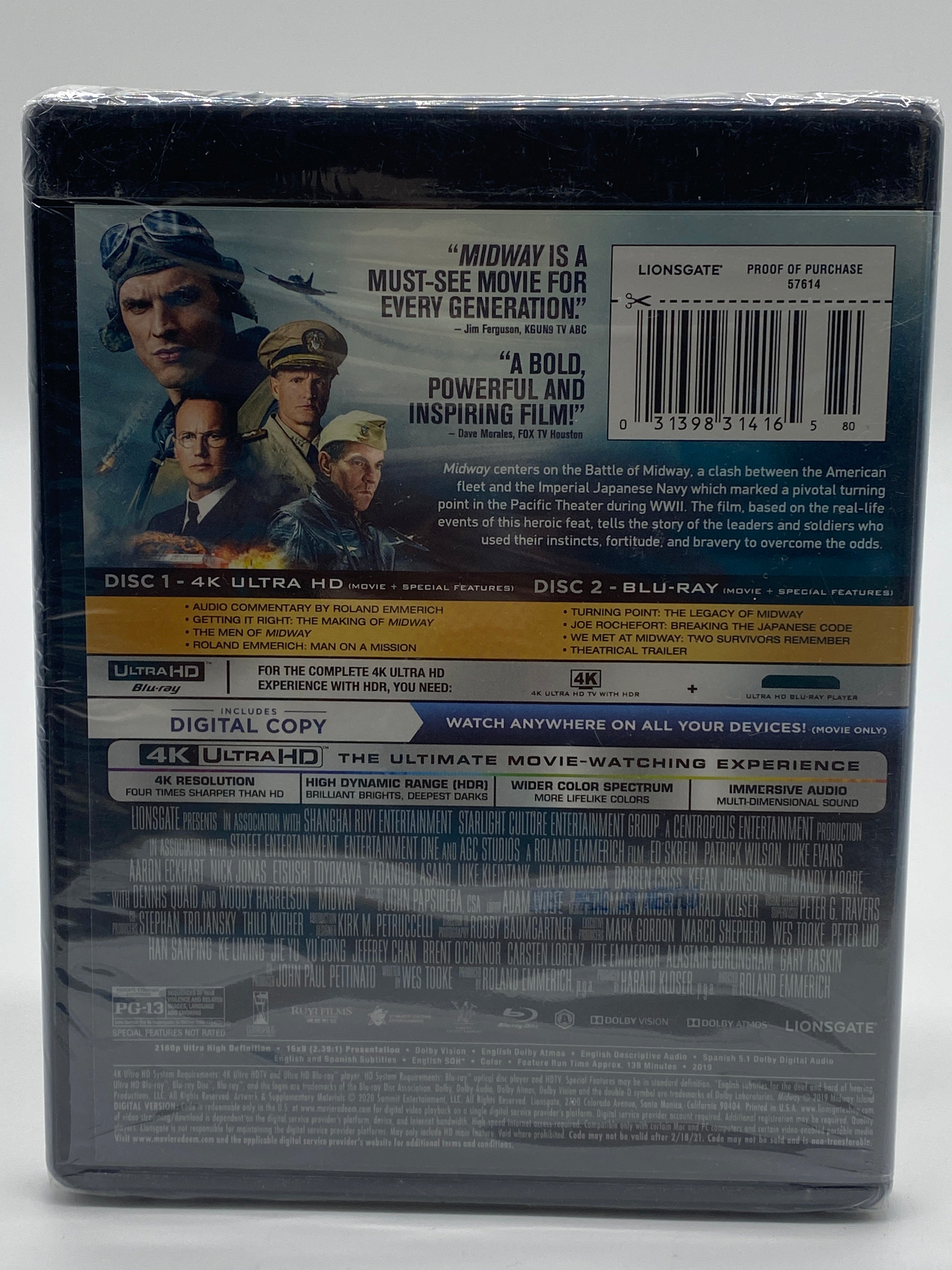 4K Ultra HD Midway DVD Disc New In Box