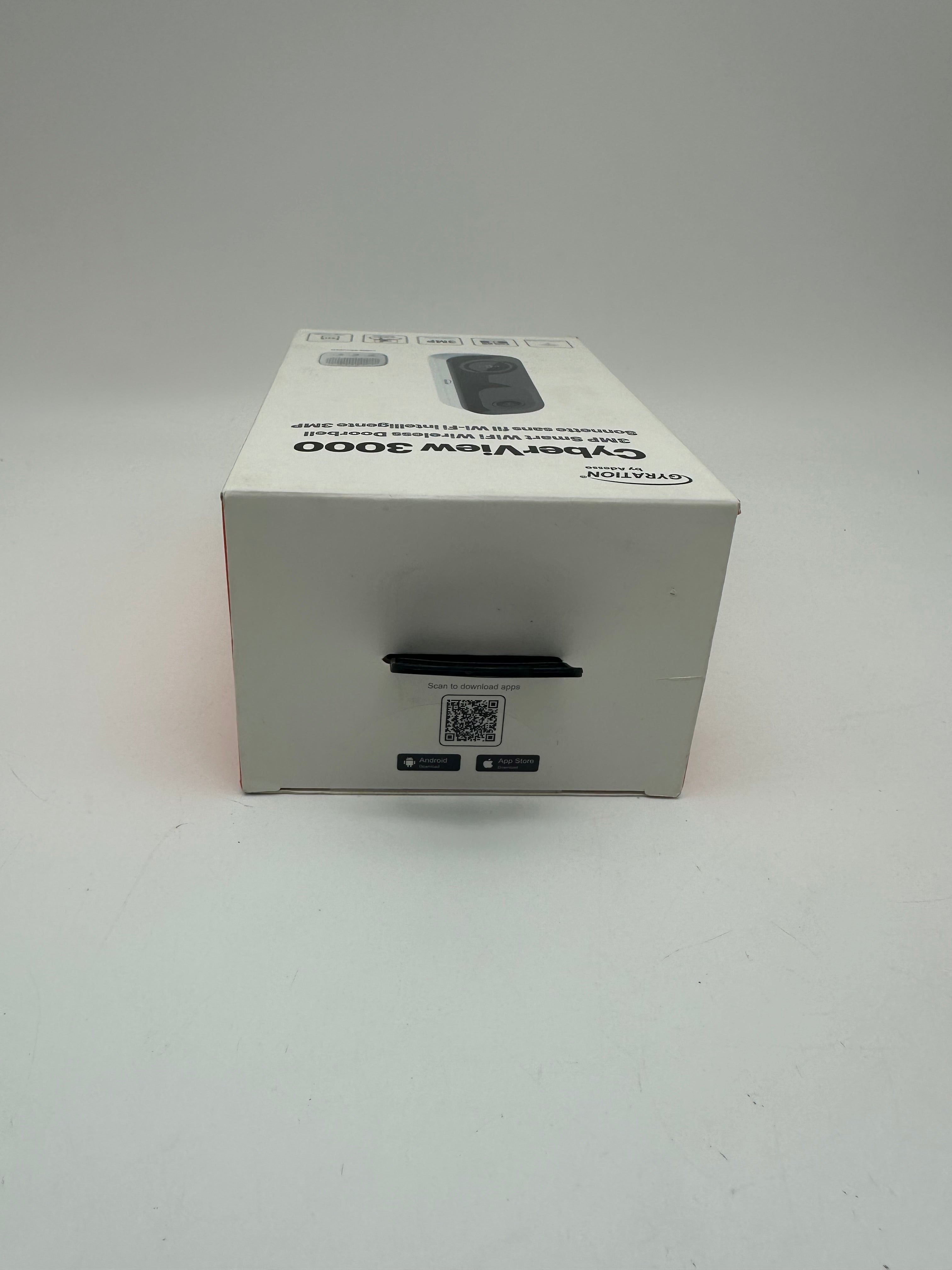 Gyration CyberView 3000 - 3MP Smart WiFi Doorbell - White - New In Box