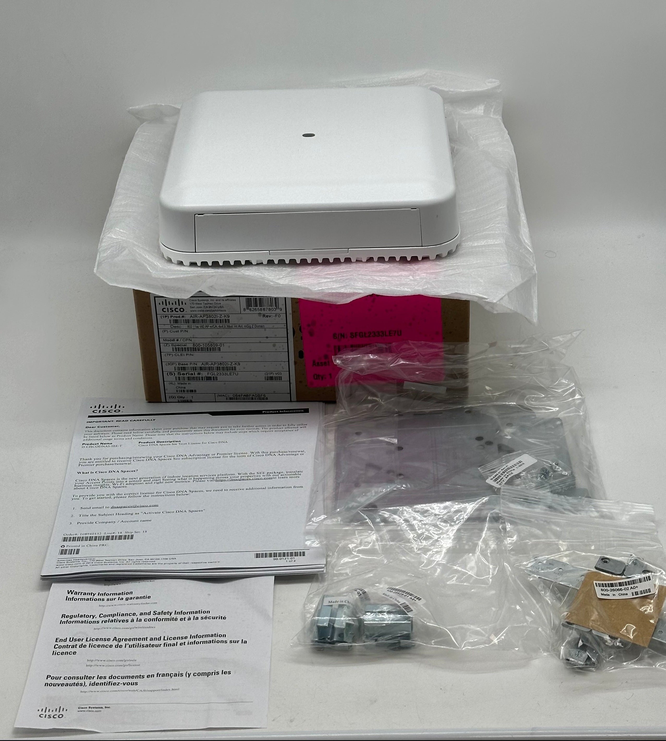 Used Cisco Aironet 3802i Wireless Access Point AIR-AP3802I-Z-K9