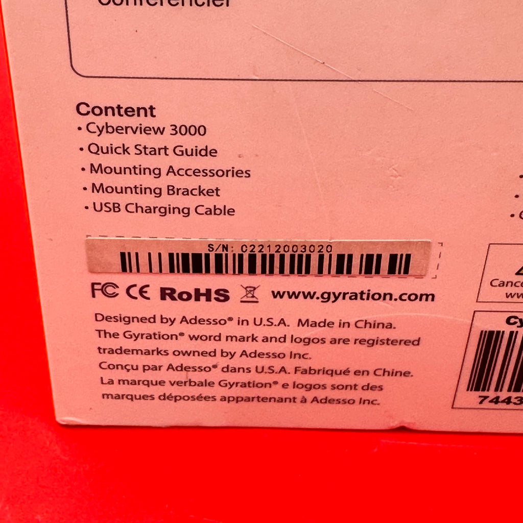 Gyration CyberView 3000 - 3MP Smart WiFi Doorbell - White - New In Box