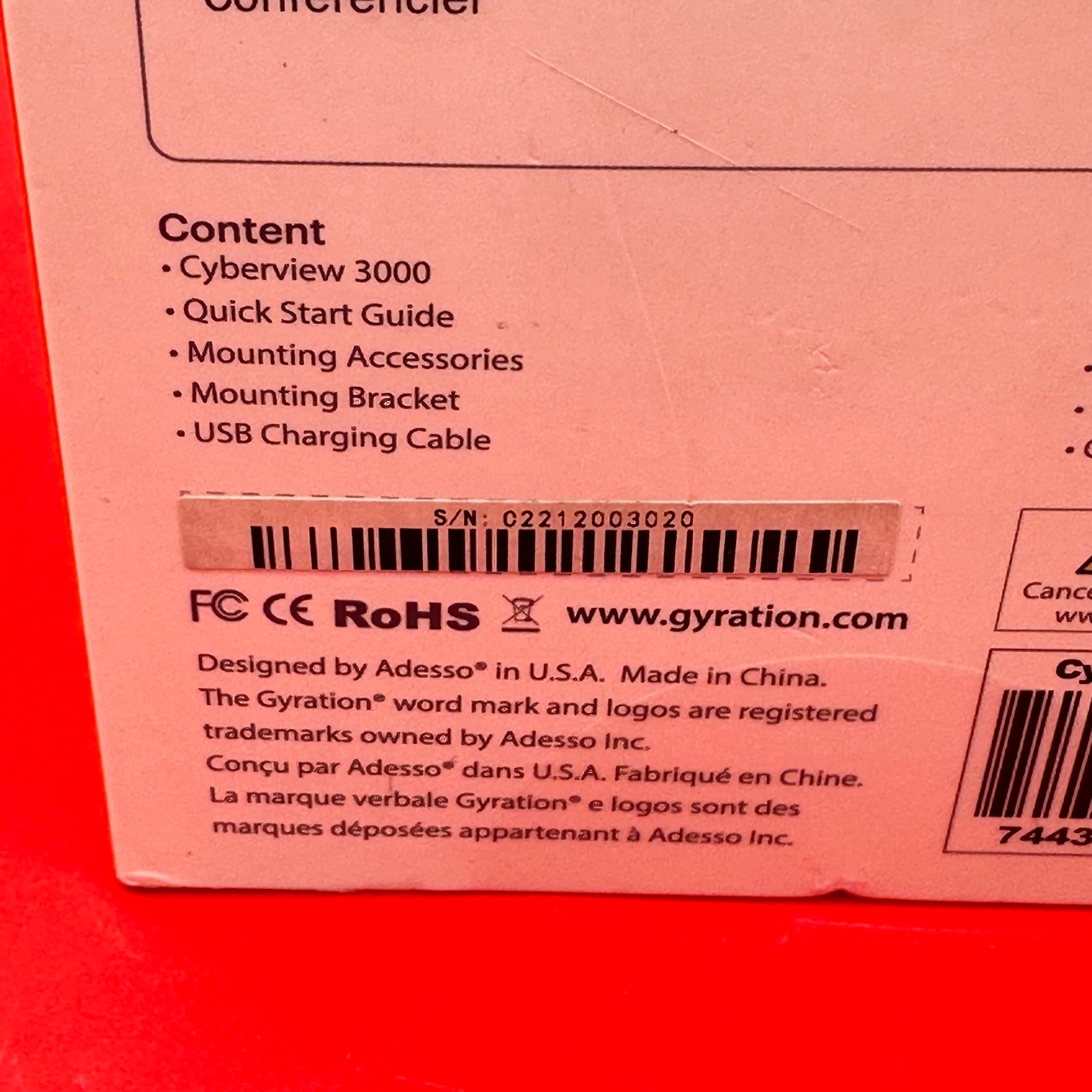 Gyration CyberView 3000 - 3MP Smart WiFi Doorbell - White - New In Box