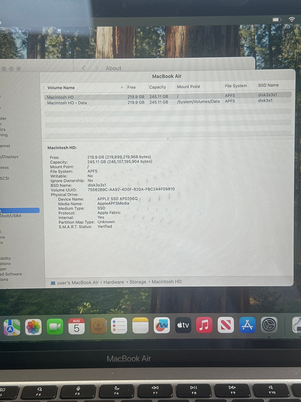 Apple MacBook Air 13-inch M1 A2337 2020 8GB 256GB BH 87% CC 251 Silver