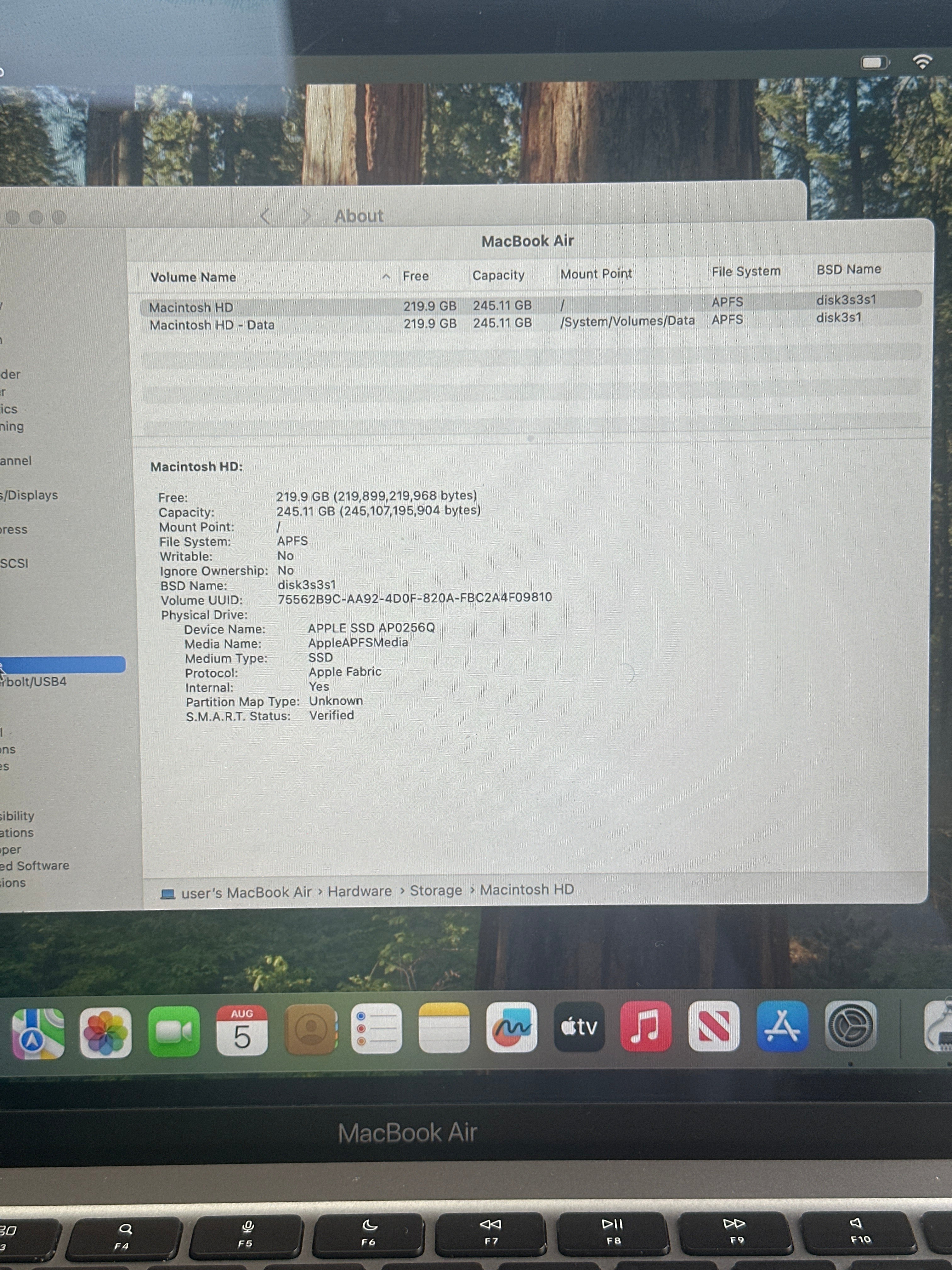 Apple MacBook Air 13-inch M1 A2337 2020 8GB 256GB BH 87% CC 251 Silver