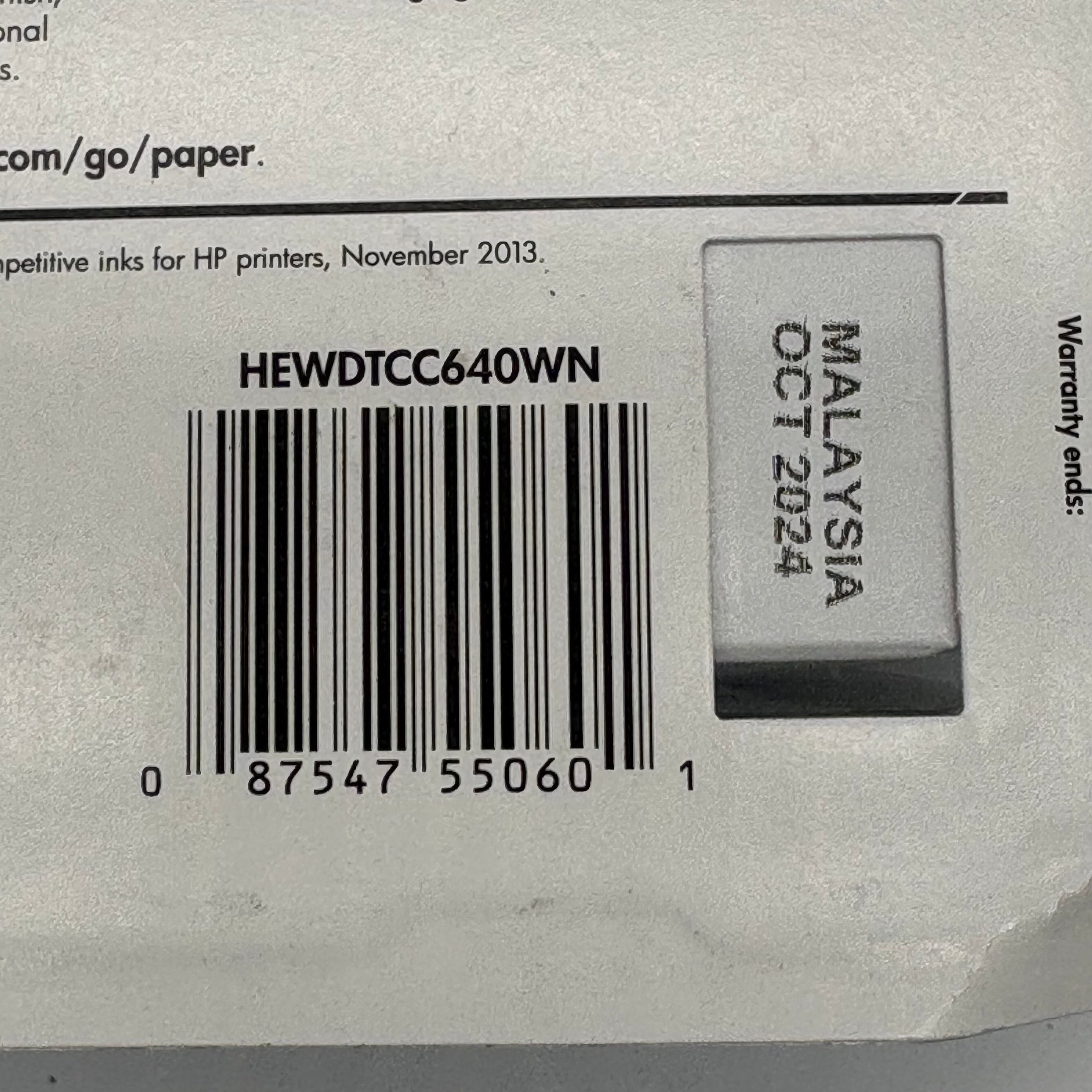 HP 60 Black Noir Ink Cartridge Black New In Box