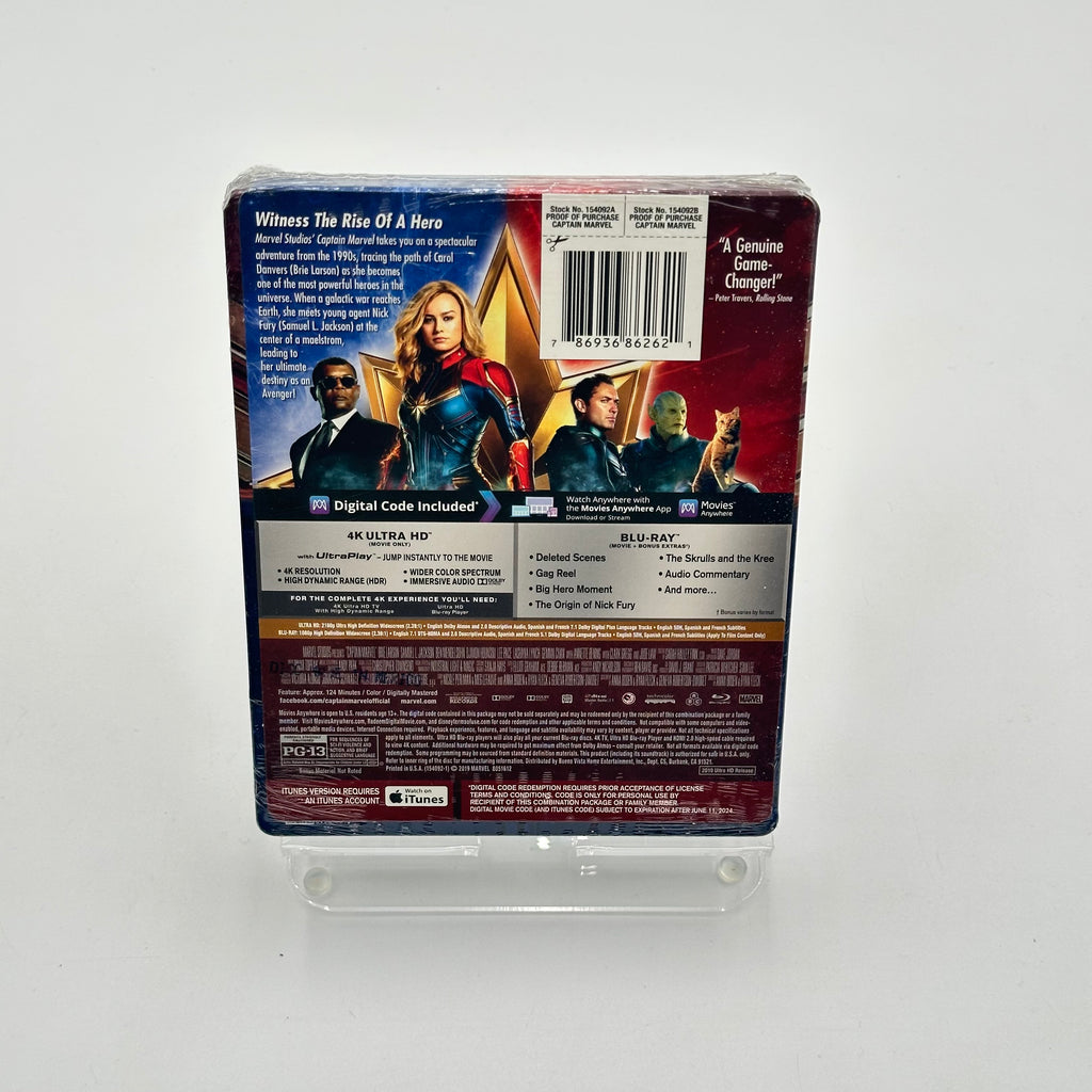 4K Ultra HD Captain Marvel Steelbook DVD - New In Box - Space Gray