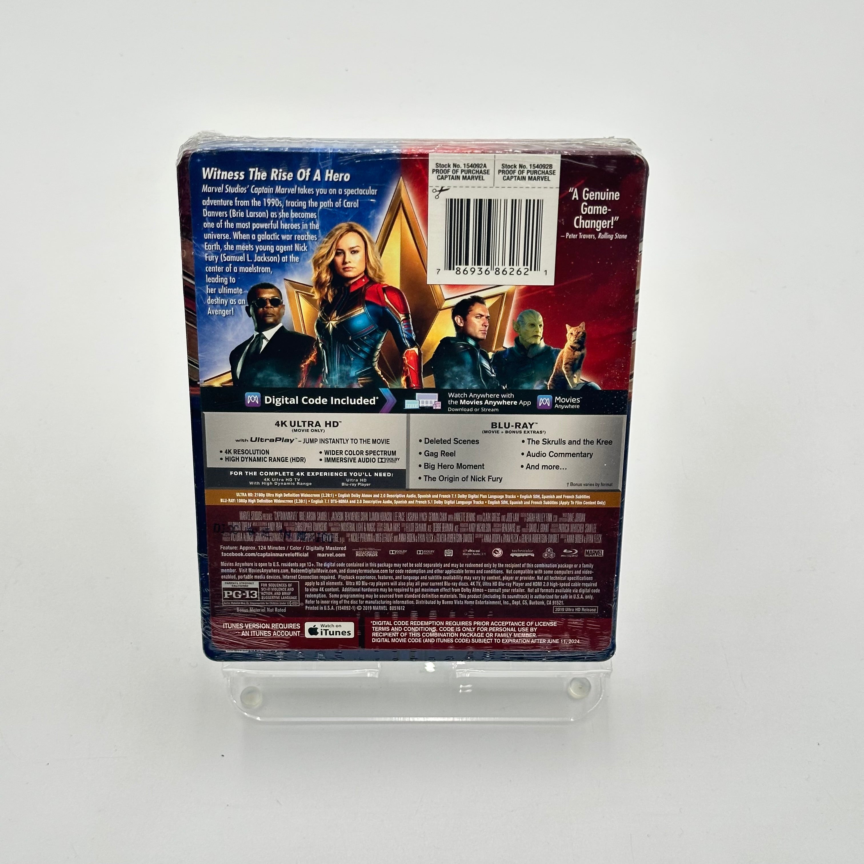 4K Ultra HD Captain Marvel Steelbook DVD - New In Box - Space Gray