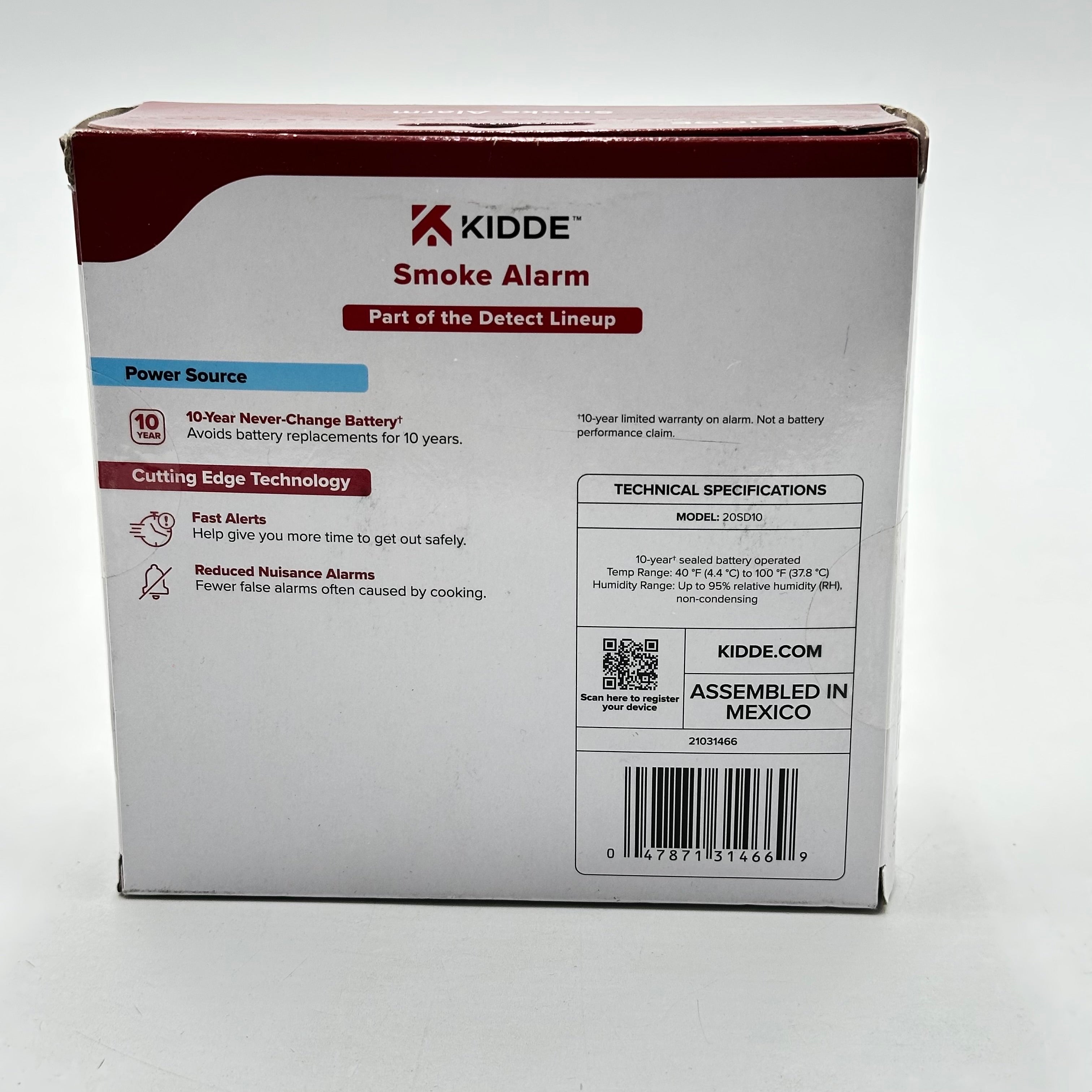 Kidde Smoke Alarm Security Sensor White New In Box