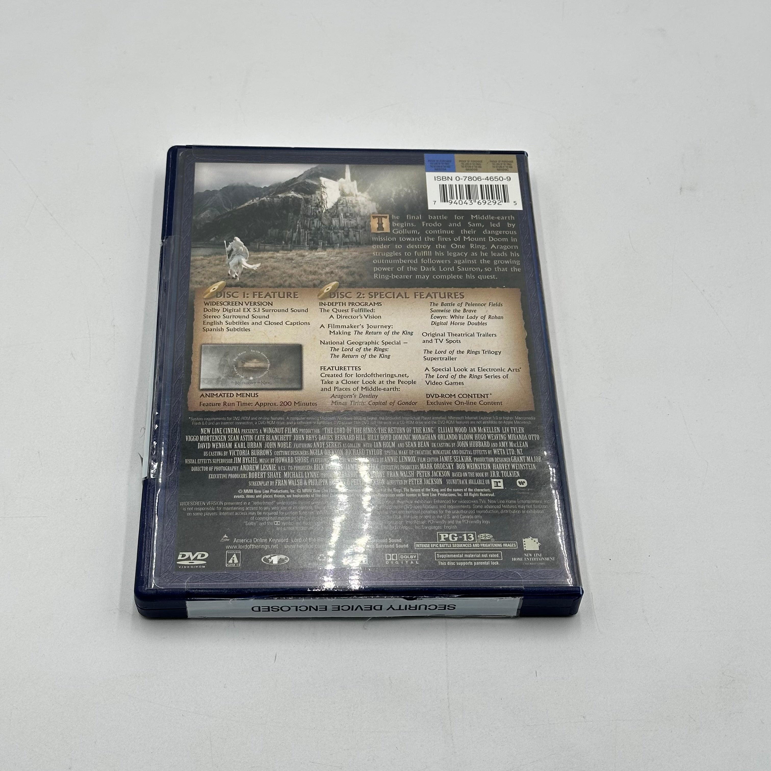 The Lord Of The Rings Motion Picture Trilogy DVD Set - 3 Movies (2 Brand New, 1 Open)