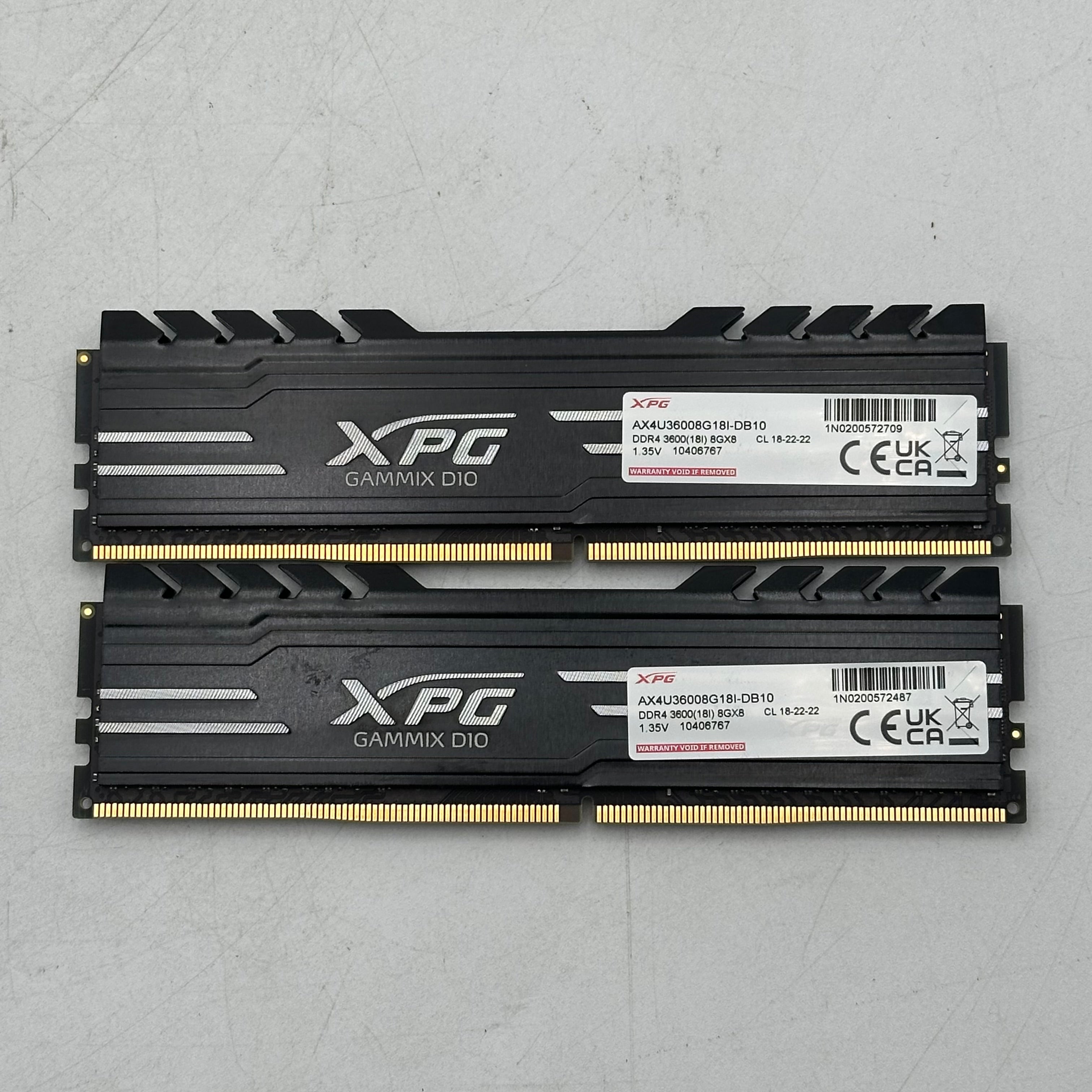 XPG GAMMIX D10 DDR4 3600 8GBx8 x2 Black