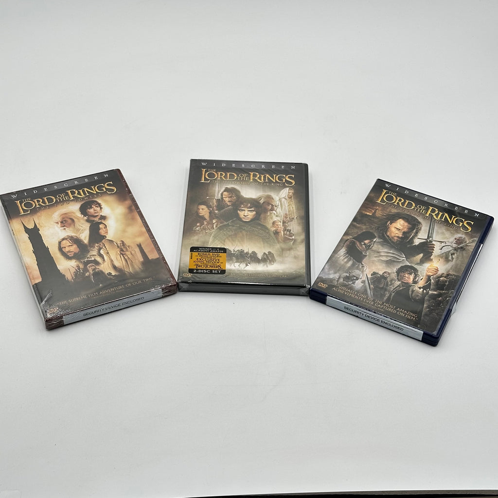 The Lord Of The Rings Motion Picture Trilogy DVD Set - 3 Movies (2 Brand New, 1 Open)