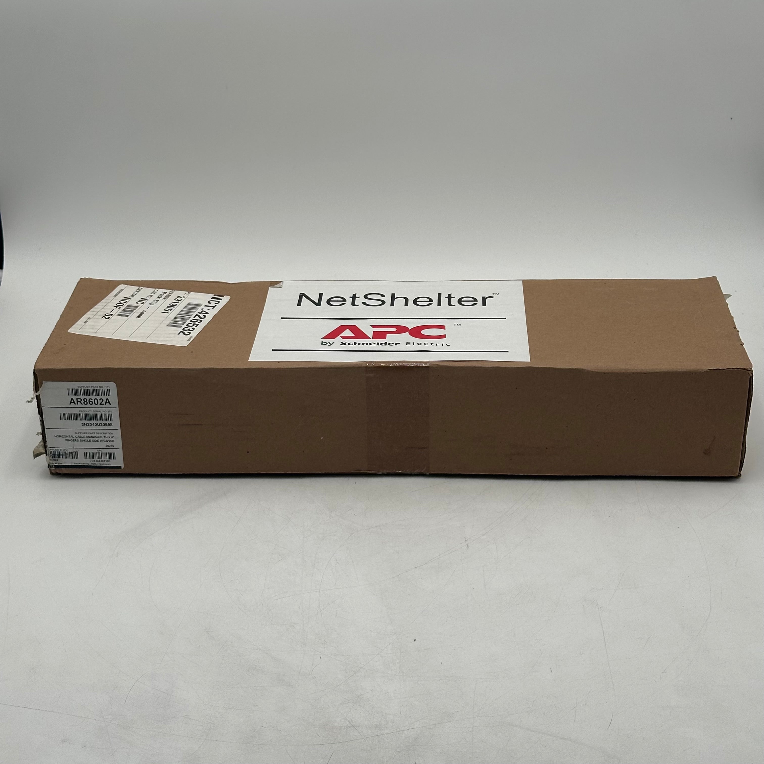APC AR8602A Horizontal Cable Manager 1U x 4" Fingers Single Side w/Cover