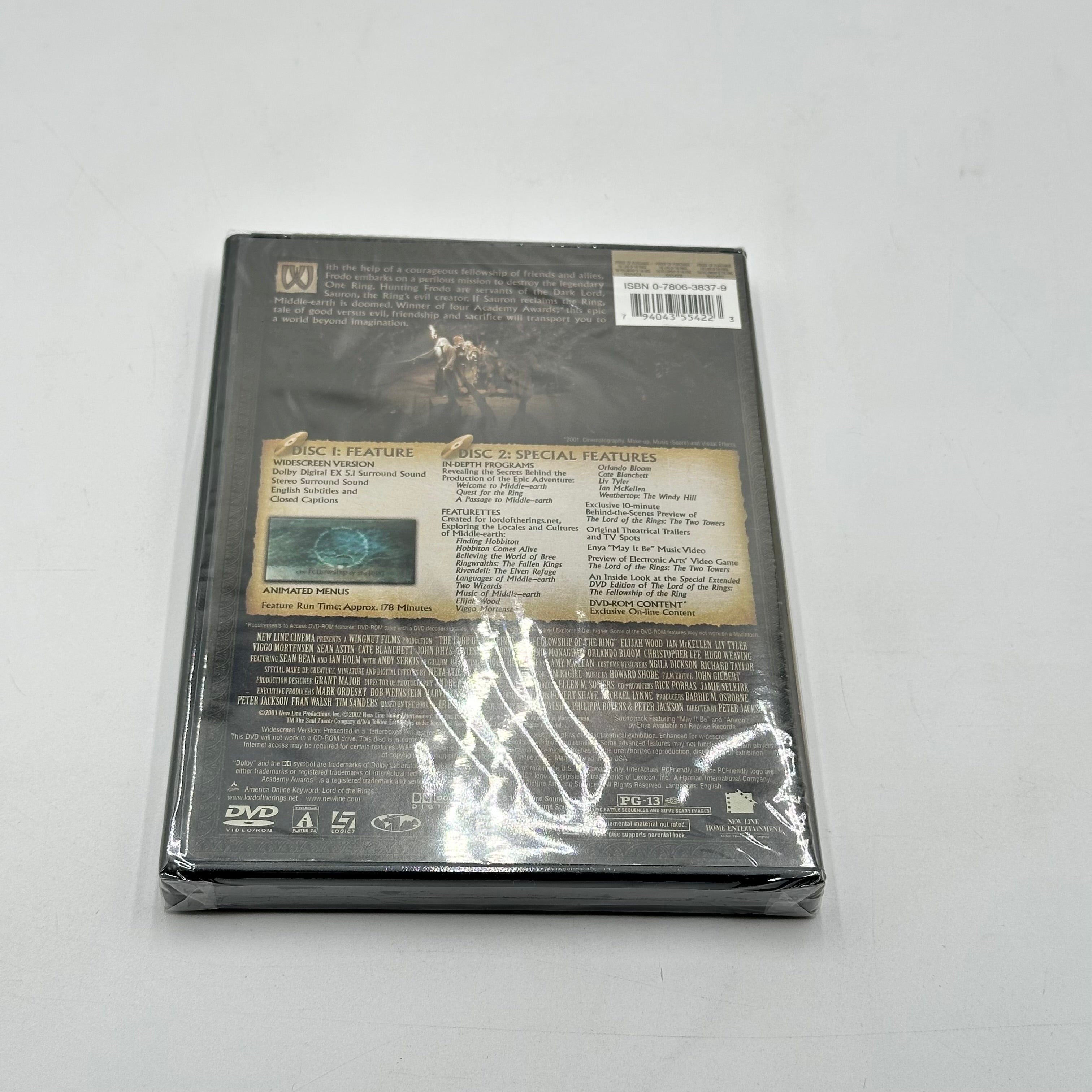 The Lord Of The Rings Motion Picture Trilogy DVD Set - 3 Movies (2 Brand New, 1 Open)