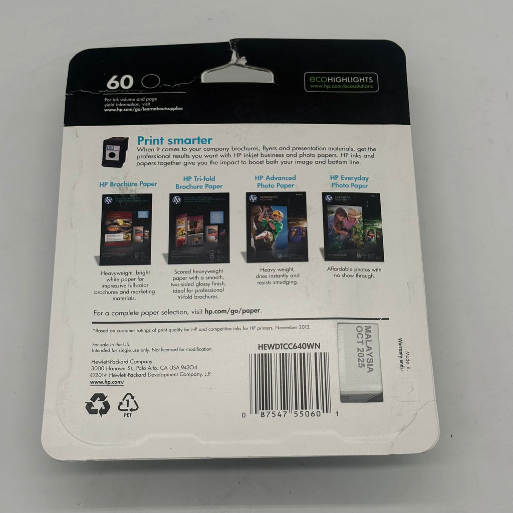 HP 60 Black Noir Ink Cartridge Replacement for HP901 Black