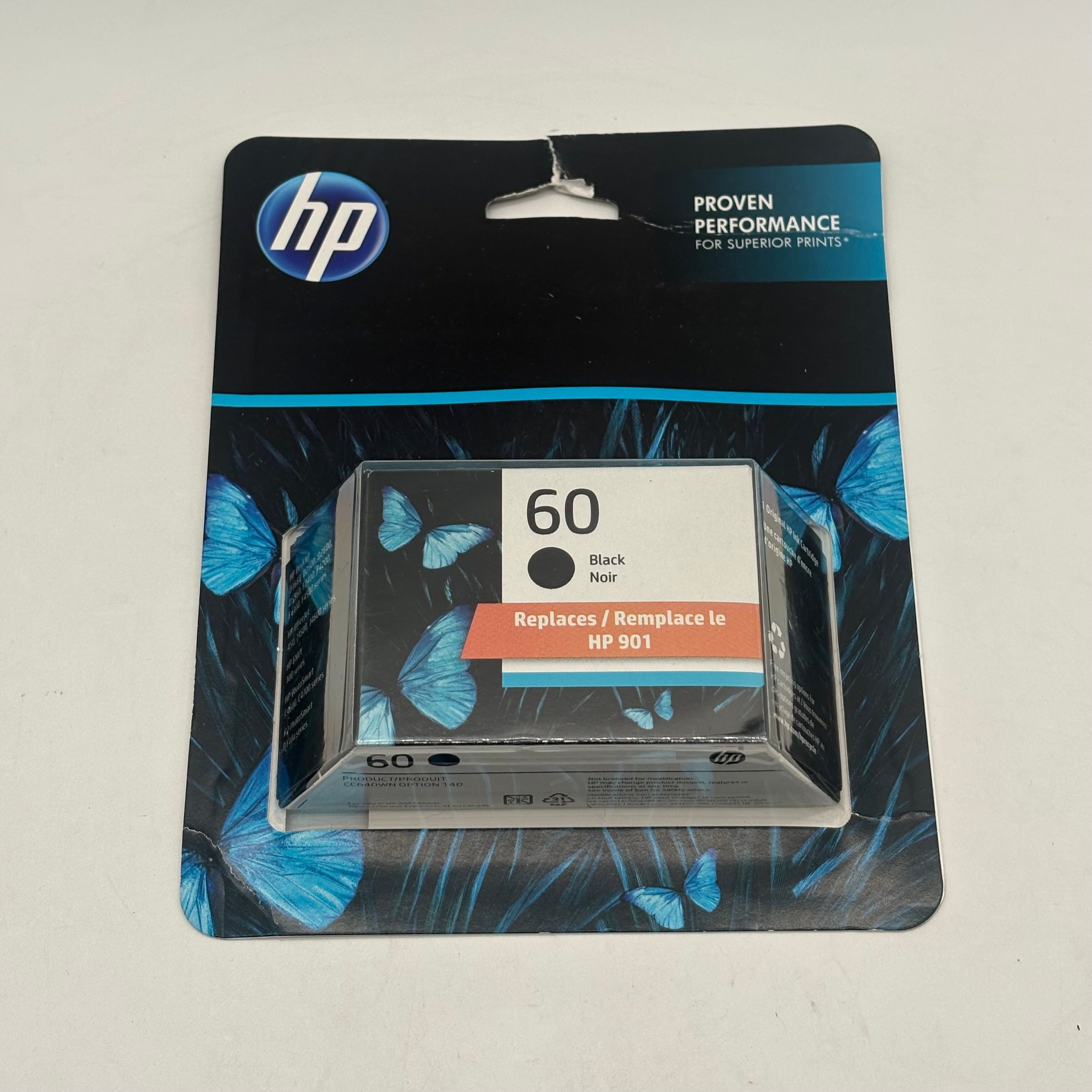 HP 60 Black Noir Ink Cartridge Replacement for HP901 Black
