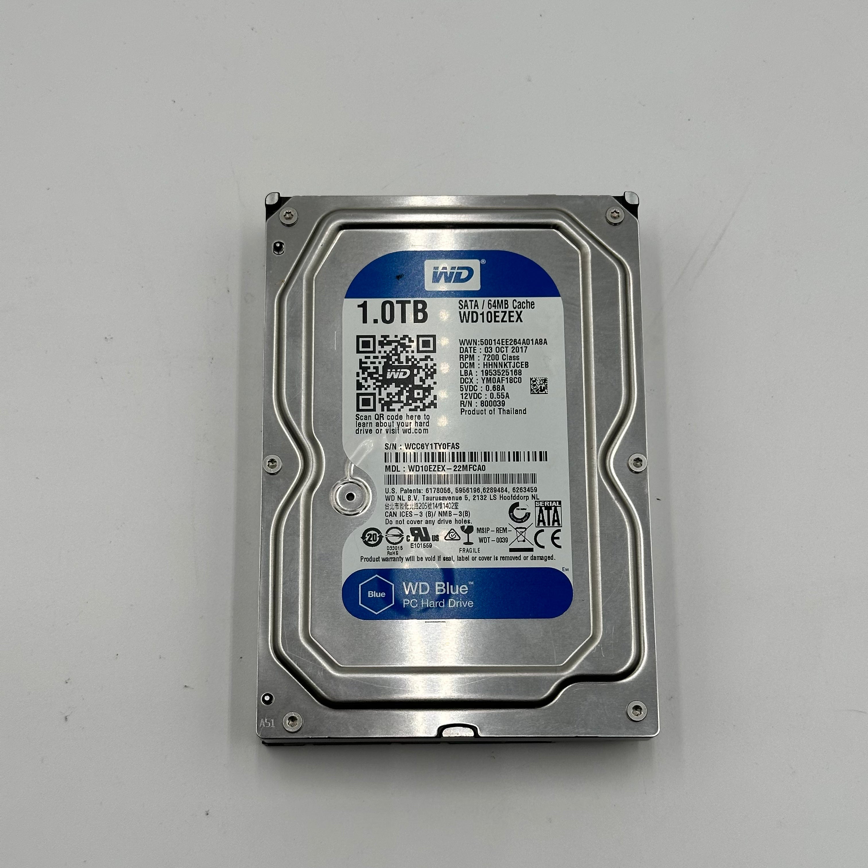 WD Blue PC Hard Drive WD10EZEX22MFCAO 1TB SATA 3.5in